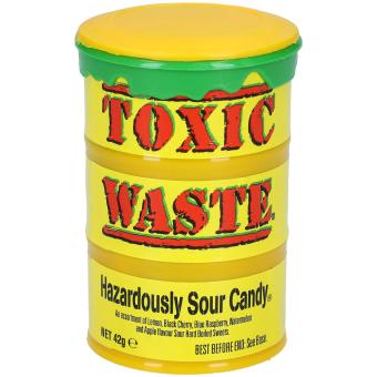 Toxic Waste Hazardously Sour Candy Yellow Drum 42g