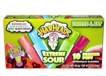Warheads Extreme Sour Freezer Pops Wassereis 283,5g 10er